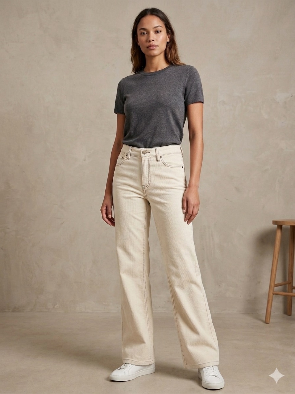Isabel Marant Straight Leg Jeans in Cream XS 34